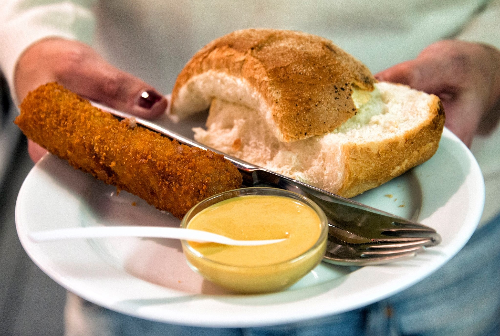 Een koosjer broodje kroket